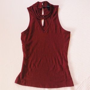 Maroon Fitted Choker Tank